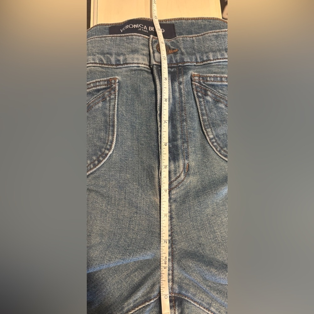 Veronica Beard Crosbie High Rise Wide Leg Jeans, Medium Wash, Size 26 - Picture 7 of 10